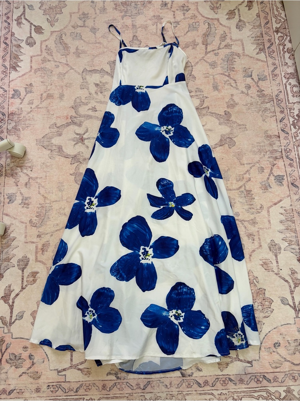 White Maxi Dress with Floral Print